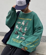 【SOUNDS GOOOOD】DOGプリント刺繍ヴィンテージスウェット