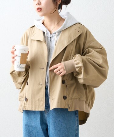 【2WAY】ZIP切替トレンチコート