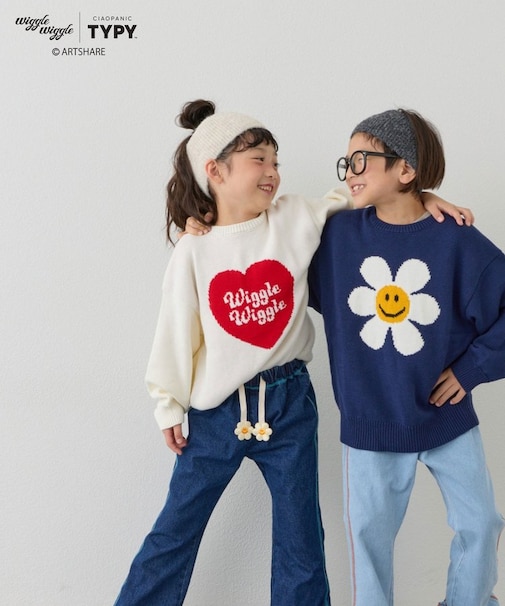 【KIDS】【wigglewiggle】柄ジャガードニット