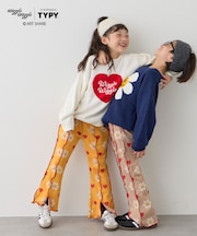 【KIDS】【wigglewiggle】配色メロウジャガード微フレアパンツ