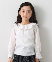 【KIDS】【フォーマル・セレモニー】 洗えるフリル襟シャツブラウス