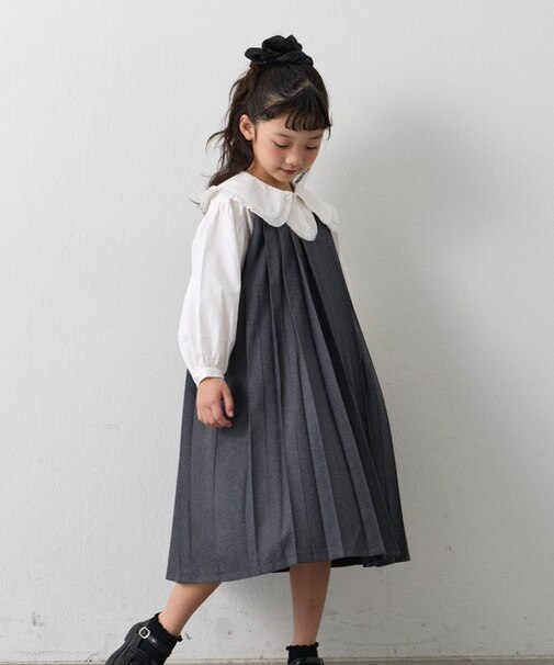 【KIDS】【フォーマル・セレモニー】BIGカラー襟プリーツワンピースセット