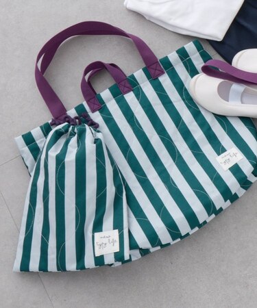 【KIDS】≪セレモニーフェア対象≫ストライプ柄マルチウェイ巾着袋