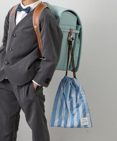 【KIDS】≪セレモニーフェア対象≫ストライプ柄マルチウェイ巾着袋