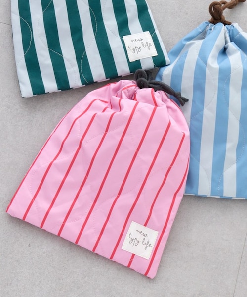 KIDS】≪セレモニーフェア対象≫ストライプ柄マルチウェイ巾着袋