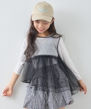 【KIDS】レイヤードTEE付きアシメチュールチュニック