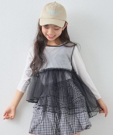 【KIDS】レイヤードTEE付きアシメチュールチュニック