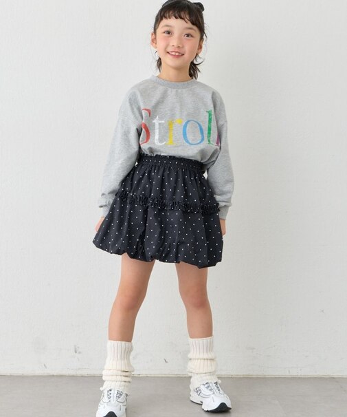 【KIDS】ドット/ギンガムティアードバルーンミニスカート