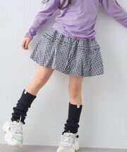 【KIDS】ドット/ギンガムティアードバルーンミニスカート