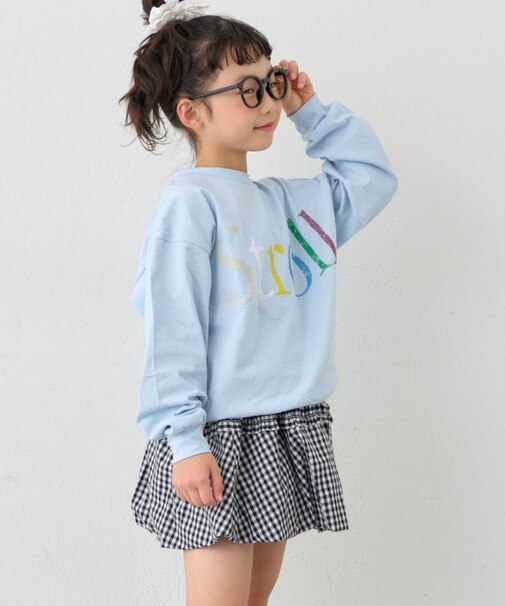 【KIDS】ミニ裏毛かすれカラーロゴオーバースウェット