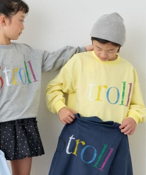 【KIDS】ミニ裏毛かすれカラーロゴオーバースウェット