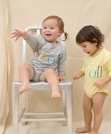 【BABY】ミニ裏毛かすれカラーロゴロンパース
