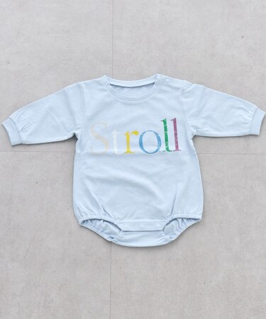 【BABY】ミニ裏毛かすれカラーロゴロンパース