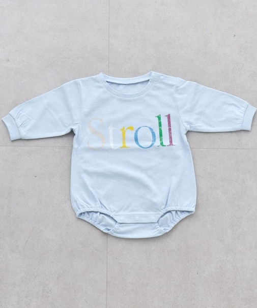 【BABY】ミニ裏毛かすれカラーロゴロンパース