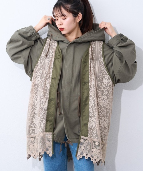 etsinta】レースベスト付モッズコート｜チャオパニックティピーの通販