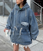 【etsinta】レースベスト付モッズコート