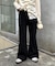 【－3kg見え】リブダンボールフレアパンツ