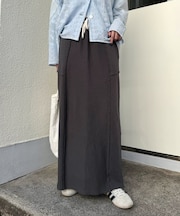 カラー杢Ｉライン切替デザインスカート