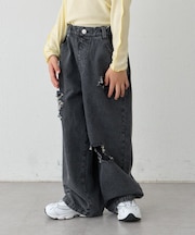 【KIDS】レースパッチワークデニム