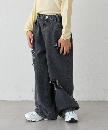 【KIDS】レースパッチワークデニム