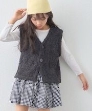 【KIDS】ミックスチュールヤーンコンパクトベスト