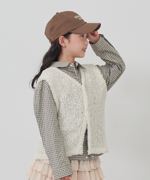 【KIDS】ミックスチュールヤーンコンパクトベスト