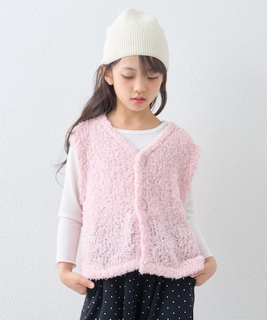 【KIDS】ミックスチュールヤーンコンパクトベスト