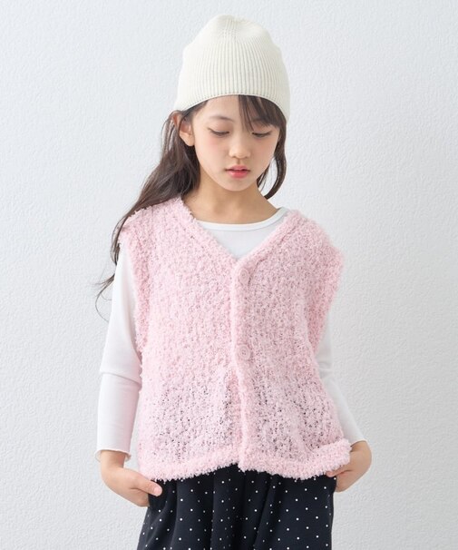 【KIDS】ミックスチュールヤーンコンパクトベスト