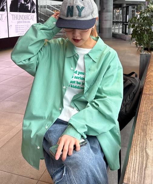 シルクタッチ立体ストライプシャツ