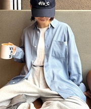 シルクタッチ立体ストライプシャツ