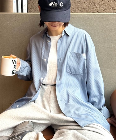 シルクタッチ立体ストライプシャツ