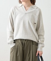 【GEVACO】スキッパーニットプルオーバー