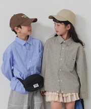 【KIDS】【FOX×TYPY】ストライプチェック柄シャツ