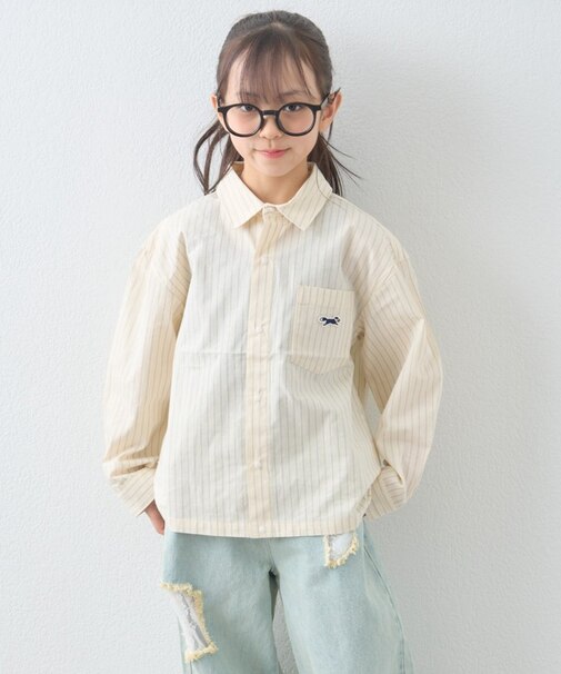 【KIDS】【FOX×TYPY】ストライプチェック柄シャツ