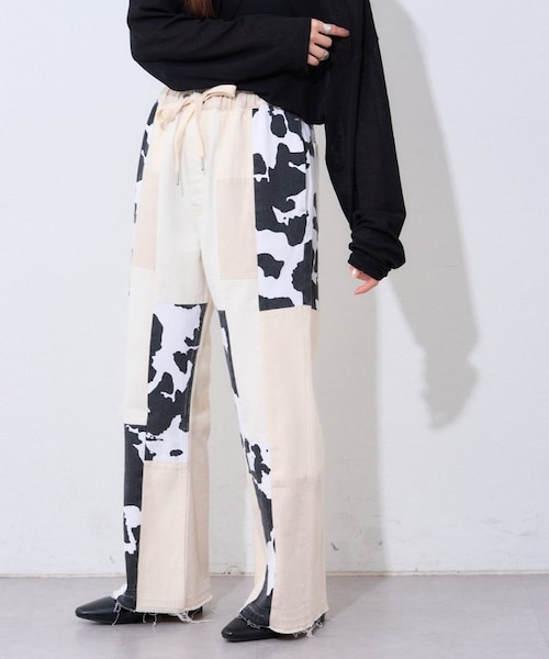 etsinta/エシンタ】デニムパッチワークフレアパンツ｜チャオパニック