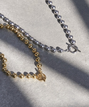 lilステンレスボールチェーンネックレス