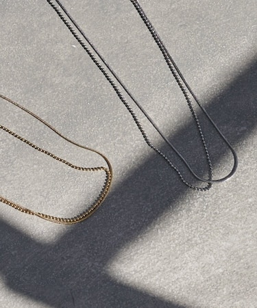 :lilステンレスボールチェーン2連ネックレス