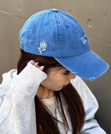 :ピグメント刺繍キャップ