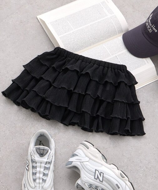 【KIDS】レイヤードティアードミニスカート