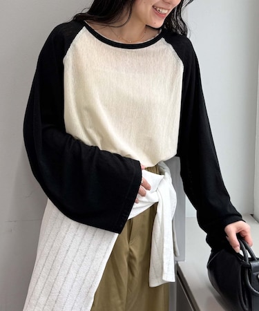 【2WAY】シアーラグランヘンリーネックTee