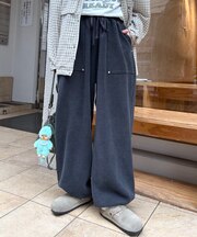 【UNISEX】ピグメント加工ワッフルイージーパンツ/WEB限定カラーあり