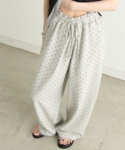 【UNISEX】ピグメント加工ワッフルイージーパンツ/WEB限定カラーあり