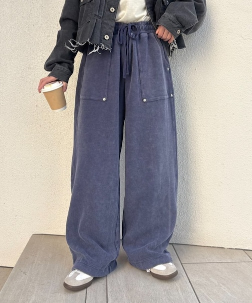 【UNISEX】ピグメント加工ワッフルイージーパンツ/WEB限定カラーあり