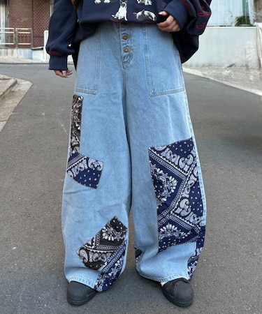 【SOUNDSGOOOOD】バンダナデニムパンツ