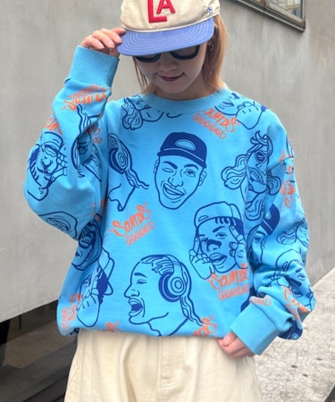 【SOUNDS GOOOOD】アソートフェイス柄ファンキースウェット