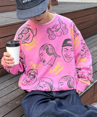 【SOUNDS GOOOOD】アソートフェイス柄ファンキースウェット