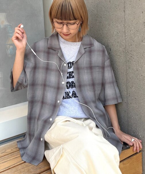 接触冷感テックリネンオープンカラーシャツ