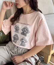 犬アソートフォトプリント半袖Tee