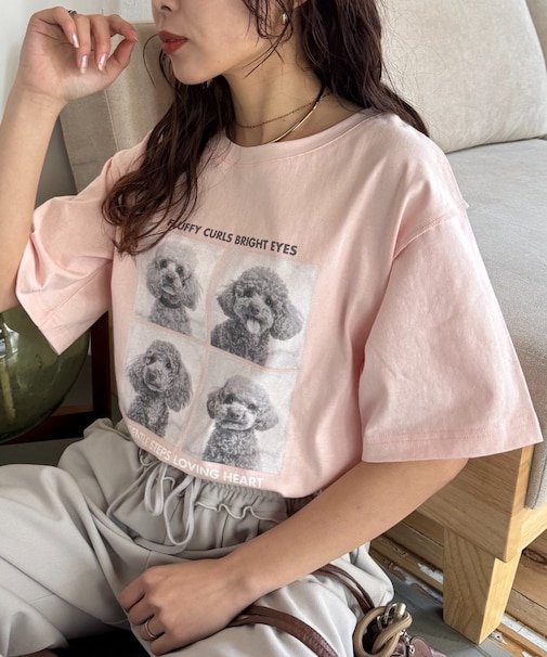 犬アソートフォトプリント半袖Tee