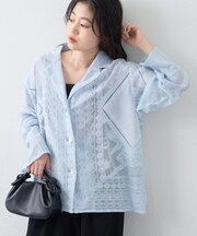 【india】レースリメイク風シャツジャケット
